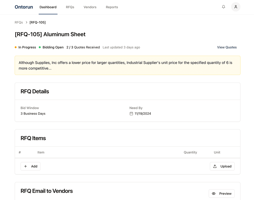 RFQ Tool